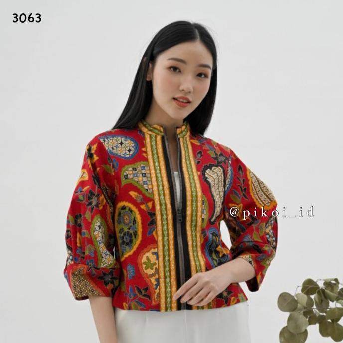 Bomber batik wanita modern / jaket batik wanita / seragam luaran kerja Termurah