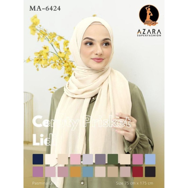 pasmina plisket warna cream