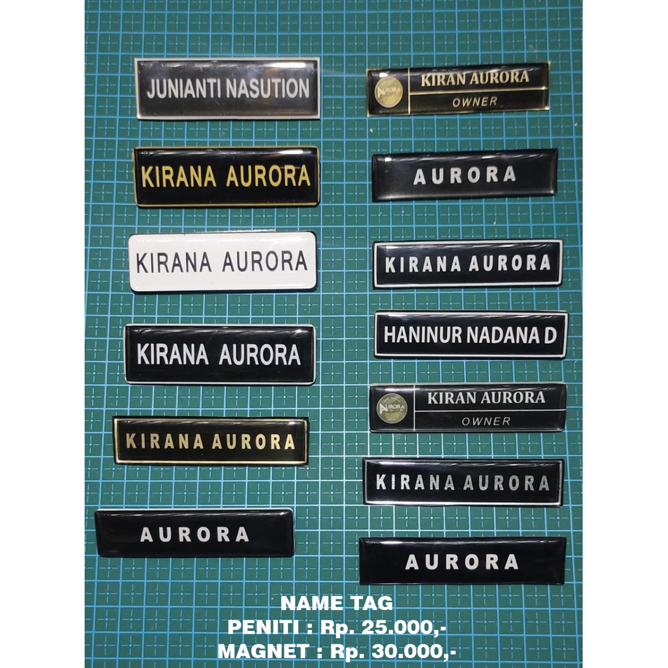 

BED NAMA, PAPAN NAMA, NAME TAG