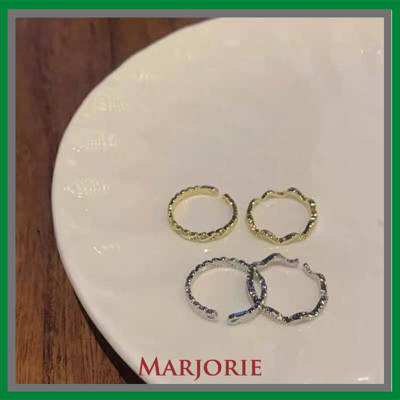 2PCS/Cincin set korea cincin Bergaris Gelombang Temperamen Cincin wanita Aisesuaikan-MJD
