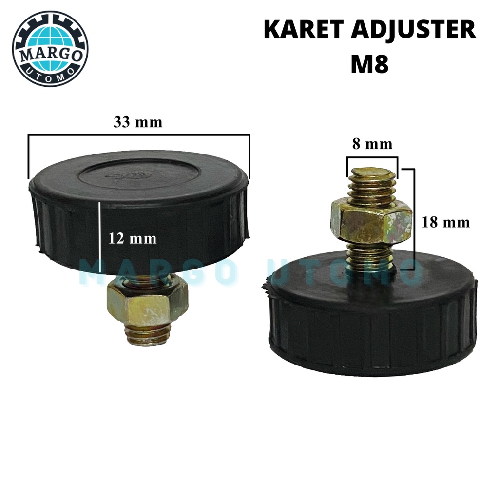 Adjuster Kaki Stabil M8 D33 Panjang Baut 17 mm dan Mur  - 2 PCS