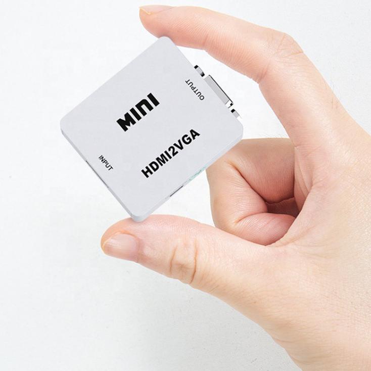 Terlaris Mini Converter Colokan HDMI To VGA 1080P Female Konverter Colokan HDMI2VGA Video PS XBox DV