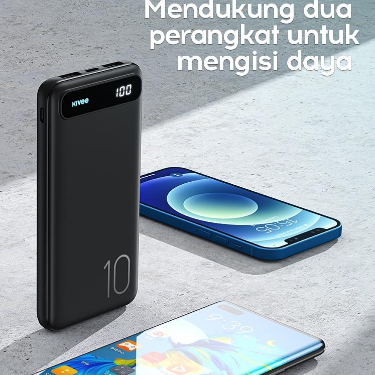 Spesial Promo--KIVEE PowerBank 20000 mah 10000 mah LED mini original type c USB boutique power bank