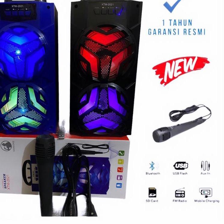[CODEER24] COD SPEAKER BLUETOOTH XTM-2021 PLUS MIC KARAOKE//SPEAKER SALON AKTIF XTM-2021//SPEAKER KA