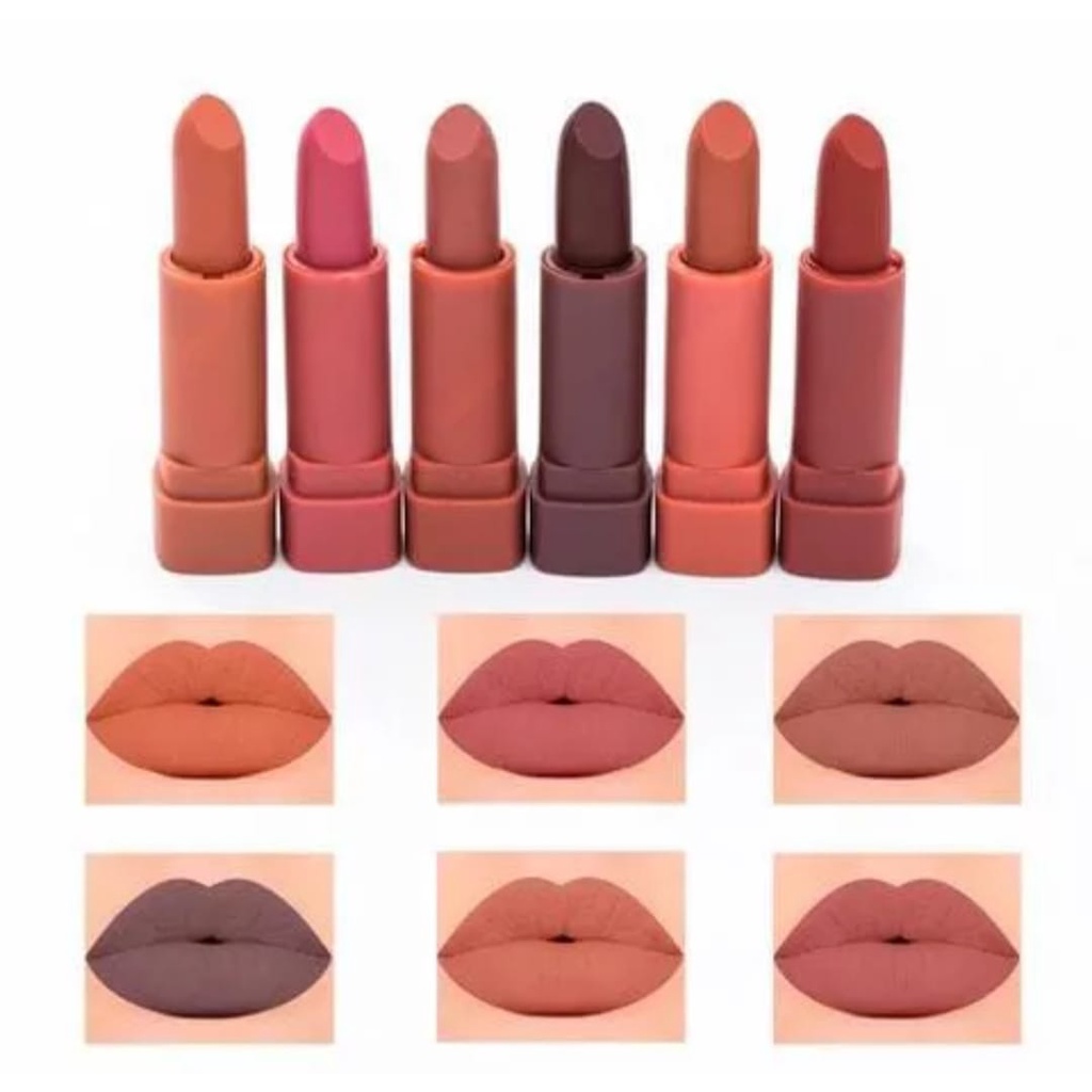 [6 PCS] HASAYA GIRL MINI LIPSTICK NUDE SERIES ( Dapat 1 set + Kaca )