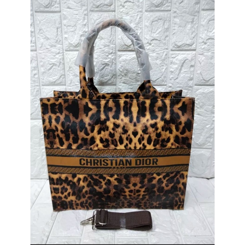 tas wanita tote bag CD leopard ,macan waterprof