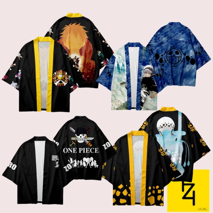 Kimono pria jepang wanita cardigan outer harajuku street style gaya korea M L XL XXL 2L 2XL one piec