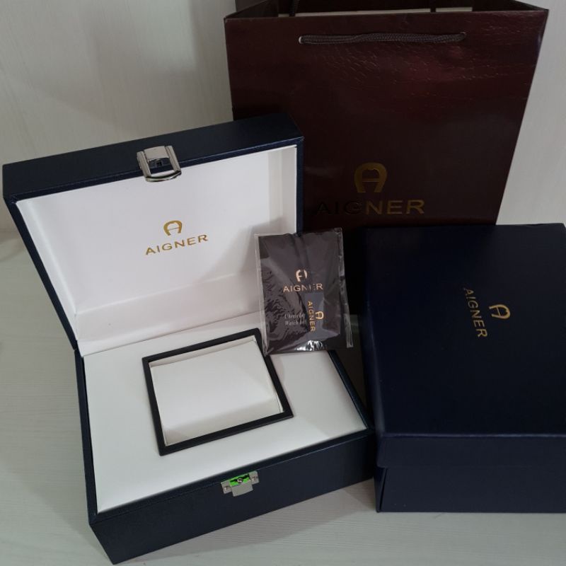 Kotak box jam tangan merk AIGNER watch model Original fullset
