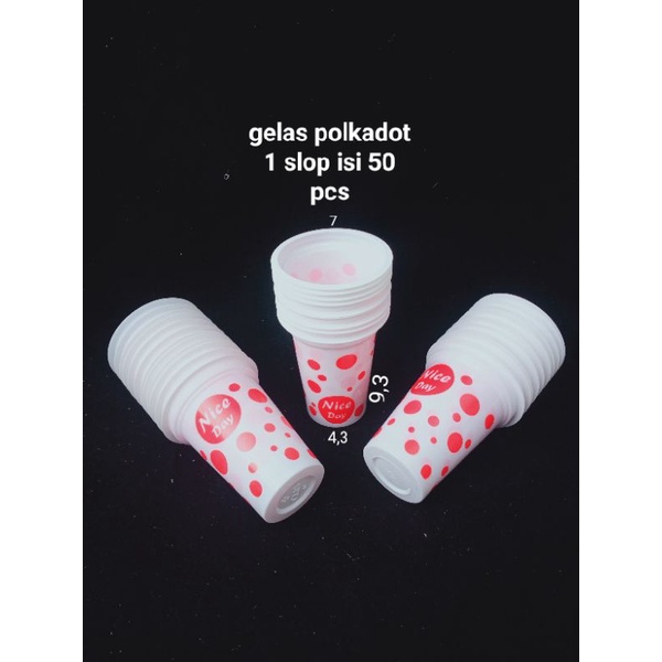 gelas cup putih gelas polkadot gelas cup bola-bola putih gelas plastik
