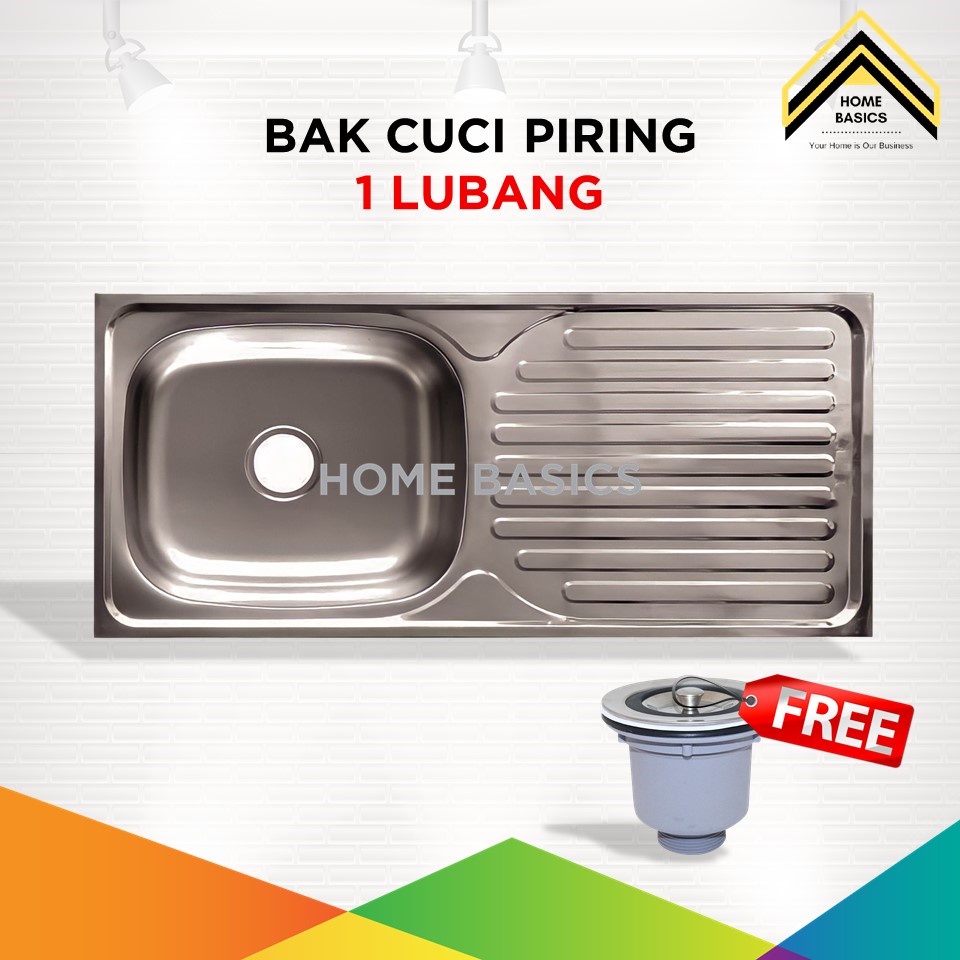 Bak Cuci Piring 1 Lubang Sayap / BCP Meja / Kitchen Sink / Wastafel