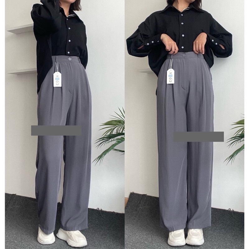 TROUSERS LOOSE PANTS CELANA HIGHWAIST//CELANA KULOT WANITA TERBARU