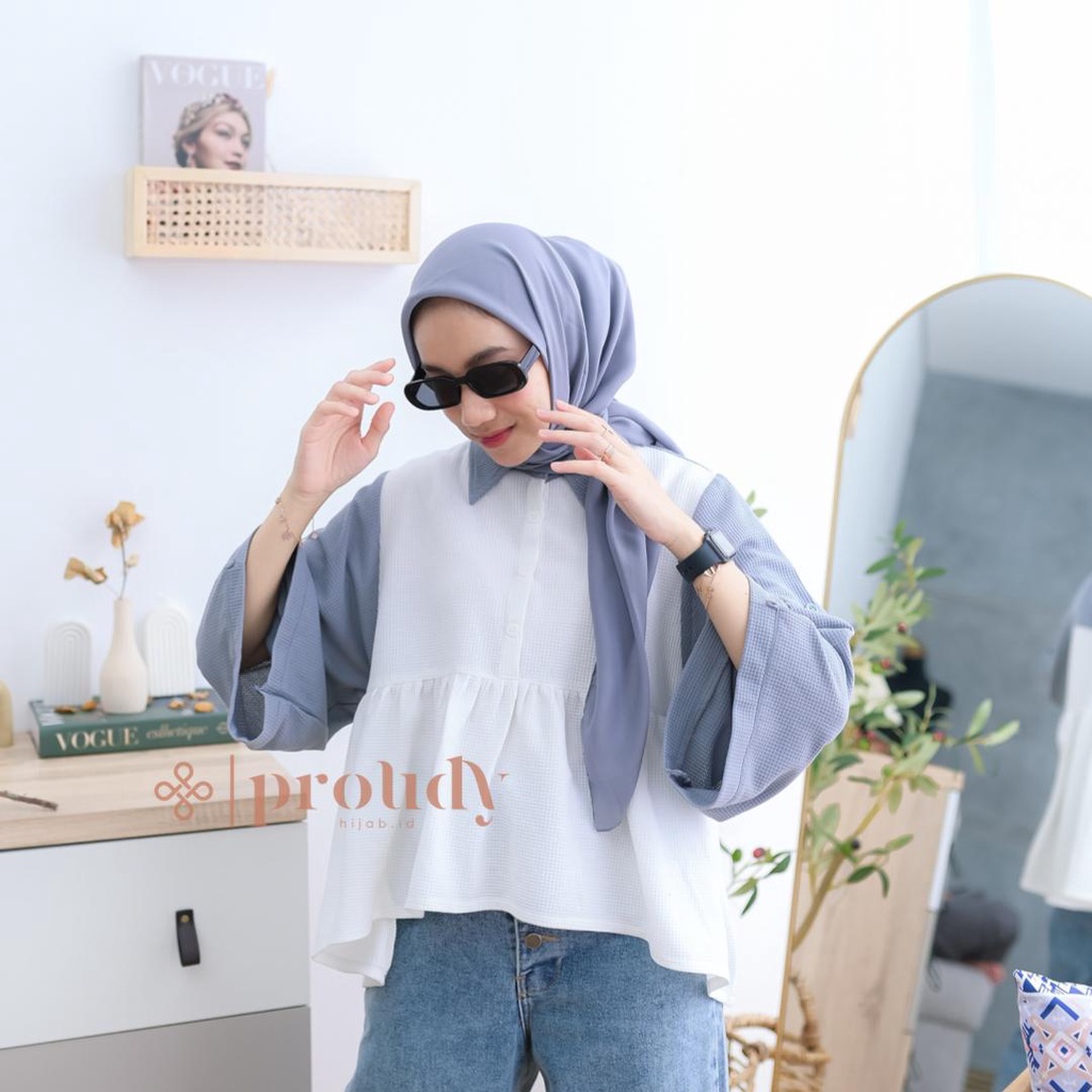 Eri Top Blouse Knit Busui Friendly By Proudyhijab