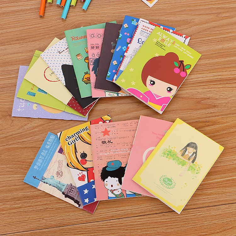 Buku Tulis Mini Notebook / Buku Tulis Memo Kecil Karton / Buku Catatan Cartoon Mini Book Lucu Anak Sekolah Import stockami A25