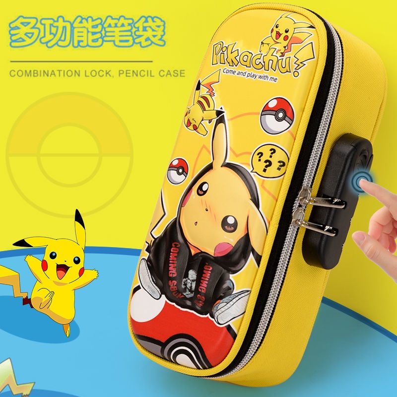 ❀Sera Sera Siswa SMP Multi-Lapisan Kapasitas Besar Kotak Alat Tulis Anak Laki-laki Sekolah Dasar Gadis Multi-Fungsi Pikachu Sandi Kunci Kotak Pena Kotak Pensil