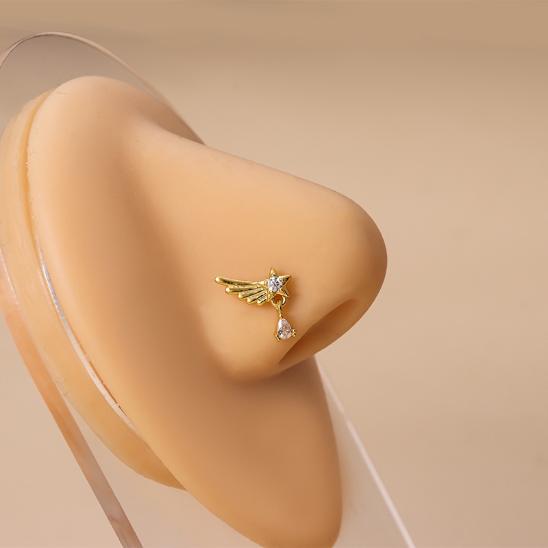 1 Piece Star Angel Heart Shape L Shape Nose Stud Piercing 20Gauge