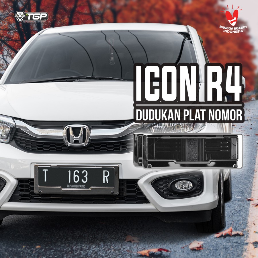 DUDUKAN PLAT NOMOR MOBIL ICON CHROME AKSESORIS VARIASI TOYOTA