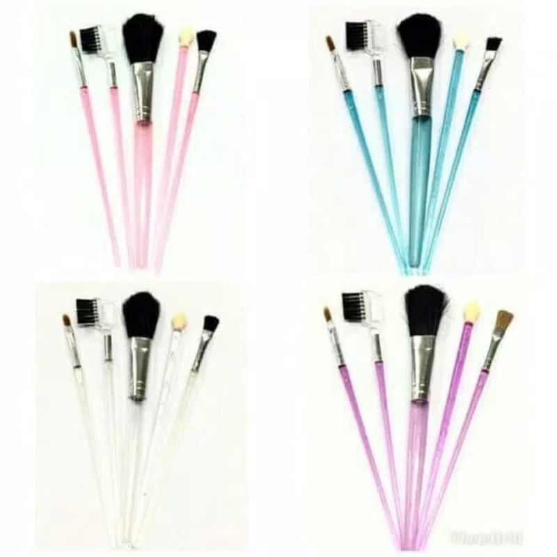 Kuas Make Up Brush Termurah 5pcs/set Kuas Makeup Eyebrow Brush Blush on Brush Eyeshadow Brush Sponge