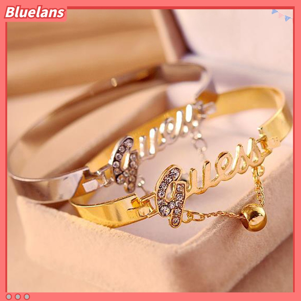 Gelang Bangle Liontin Manik-Manik Berlian Imitasi Shiny Untuk Wanita