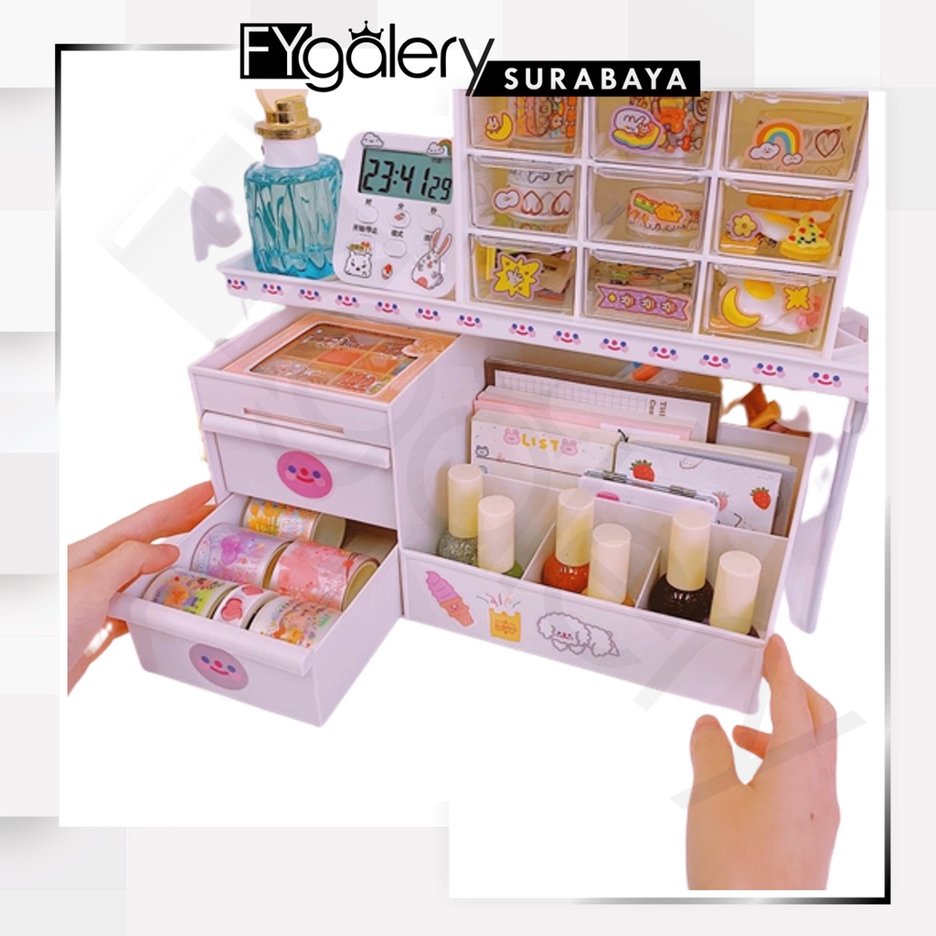 FYGALERYSURABAYA HL0124 Rak Kosmetik Kotak Penyimpanan Skincare Make Up Storage Box Organizer Serbaguna