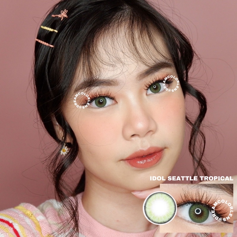 Softlens Princess Idol Seattle Tropical / Green / Hijau Normal Only