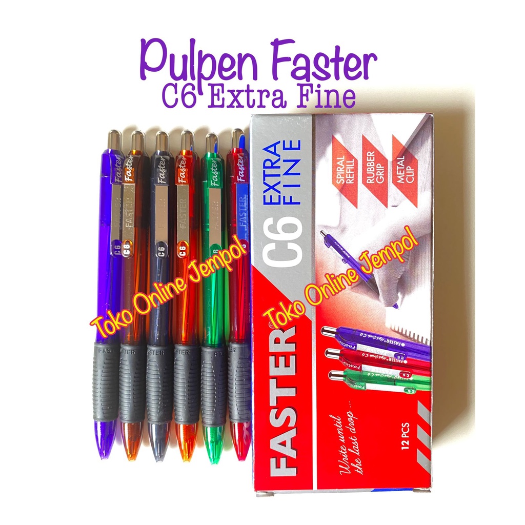 

12pcs Pulpen FASTER bulpoin C6 pena ballpoin balpen polpen ball point ballpoint pen ATK1440FS