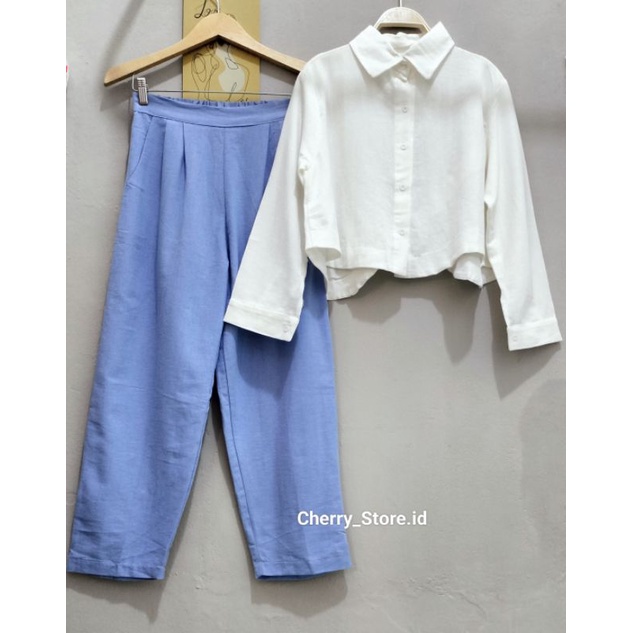 CHERRY_CELANA/BJU/SETELAN LINEN PREMIUM