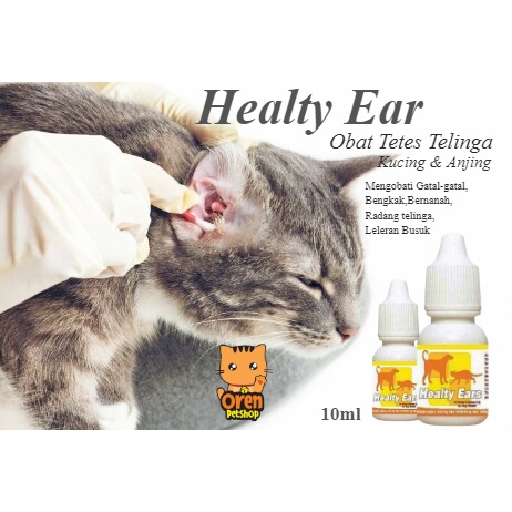 Obat Tetes Telinga Healty Ears Raid All Anjing Kucing Gatal Bernanah Infeksi Dog Cat Oren Petshop