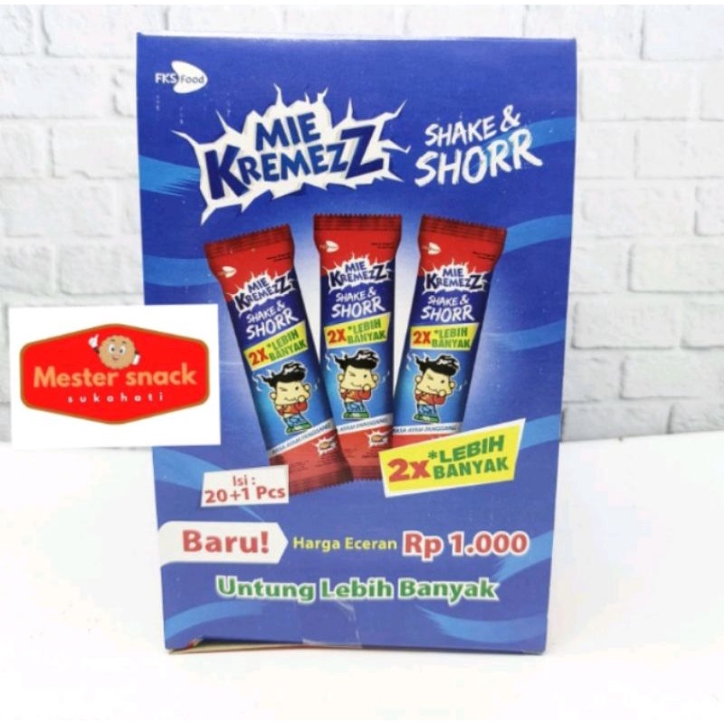 

Mie kremezz shake & shoore kemasan 1 box isi 20+1pcs a