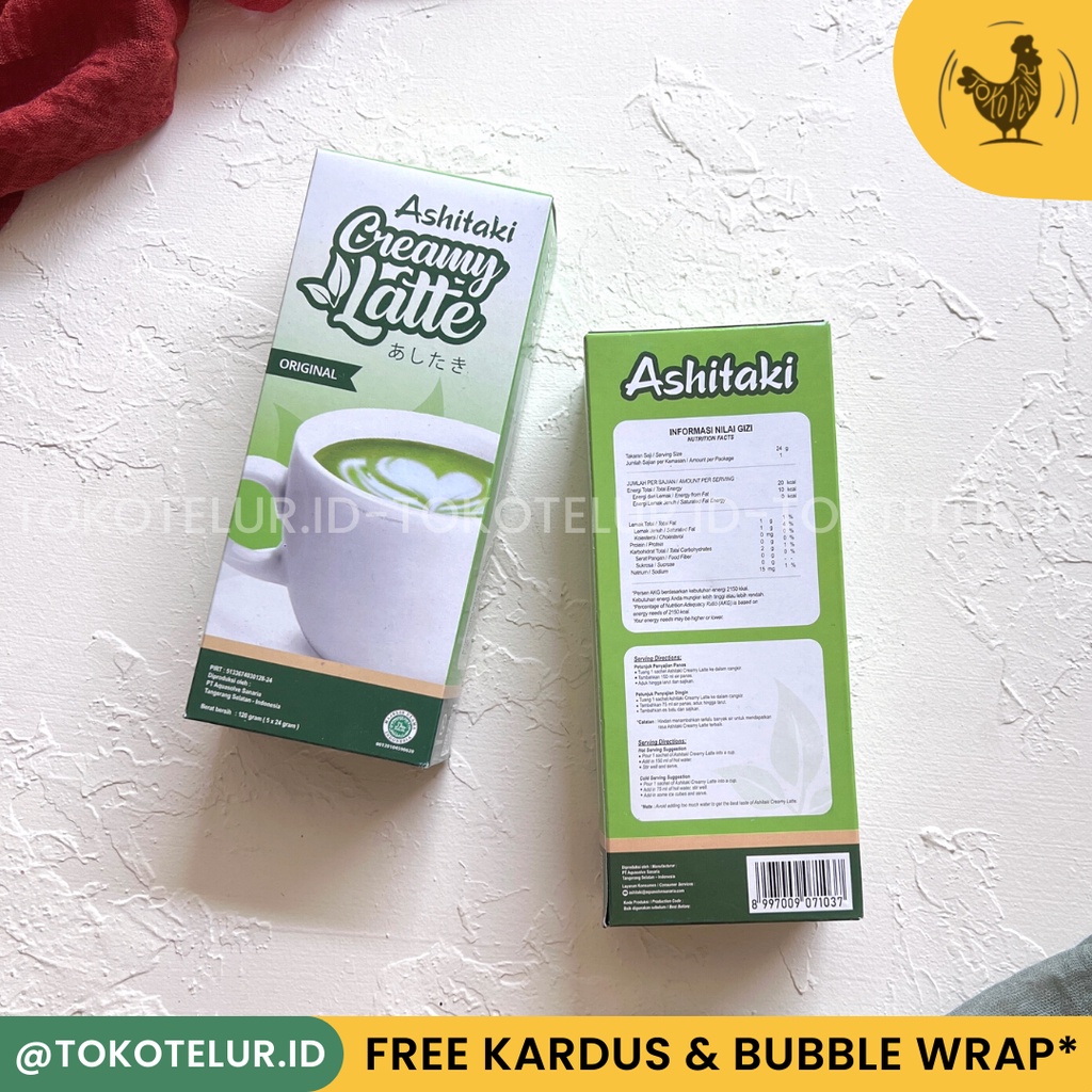 Ashitaki - Creamy Latte Minuman Diet Bubuk Sehat Antioksidan Stevia