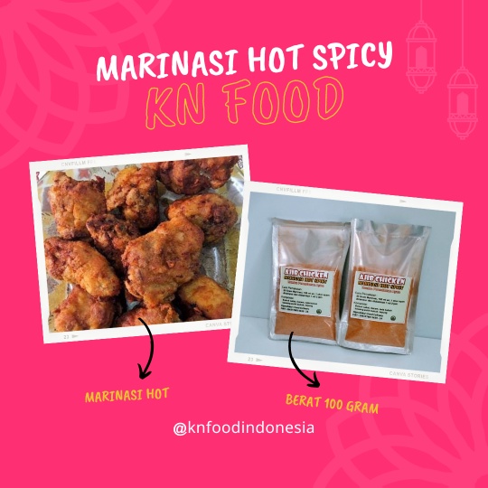 

Bumbu Perendaman Pedas Hot Spicy Marinasi Marinade 100 grm-Marinasi Hot Spicy pedas 1 ons