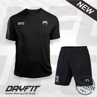 Setelan Olahraga Pria UFC Dryfit 1 Set Baju Jersey Sport