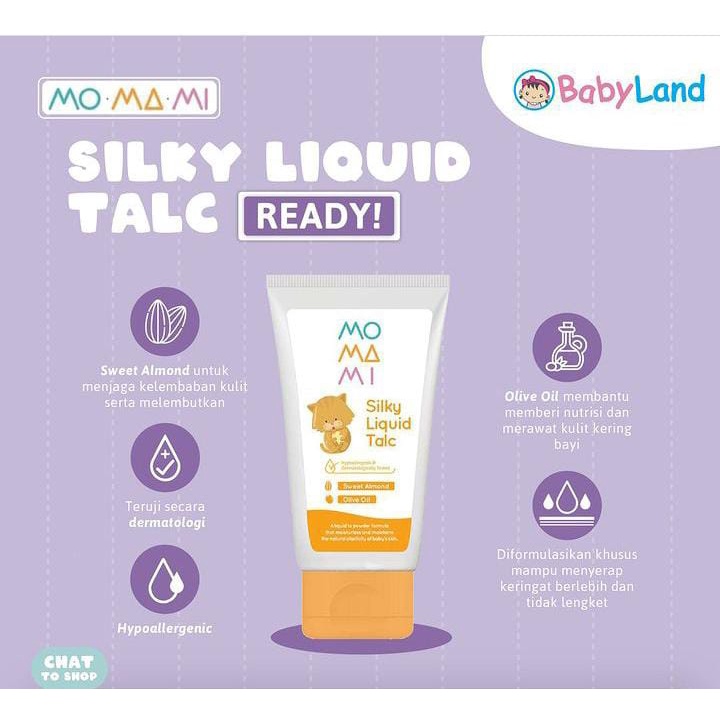 Jual Momami Silky Liquid Talc 125 ml Shopee Indonesia