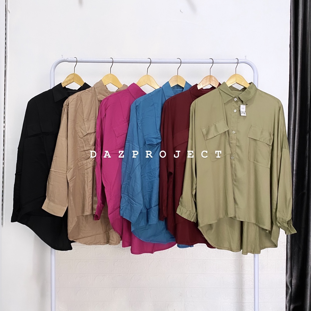 Pouch Rayon Twill Kemeja Polos Katun Rayon Twill Kemeja Kantung Polos Rayon by DAZPROJECT