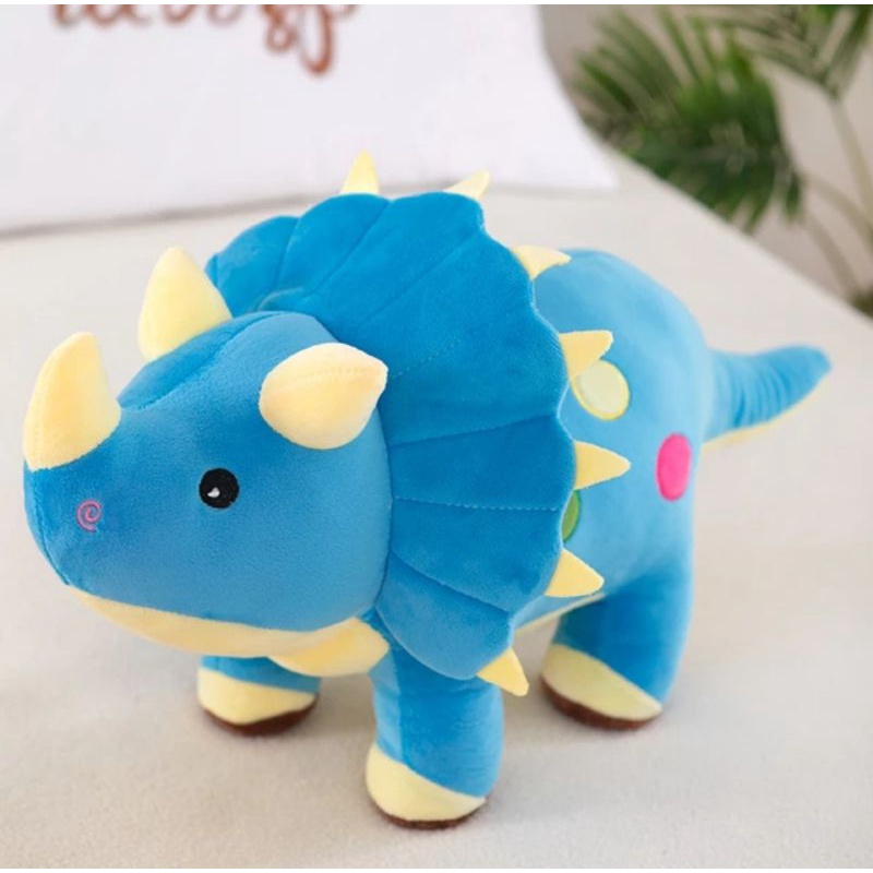 Boneka Dinosaurus Triceratops Bahan Yelvo Ukuran 40cm