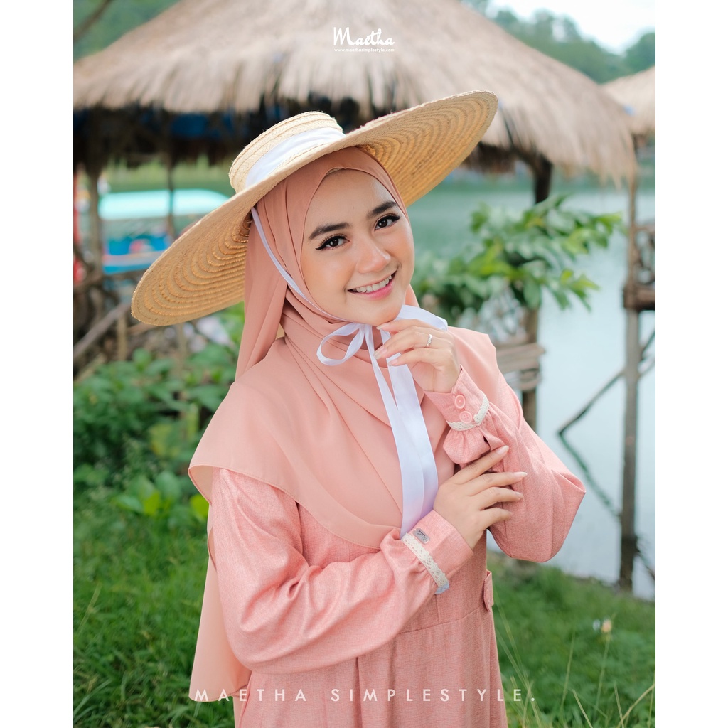 Maetha - Gamis Dewasa Light Orange Polos Ichi Series-2