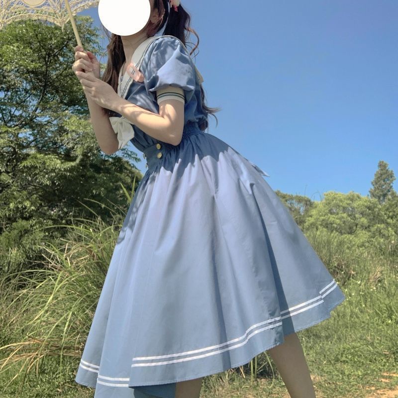 [MikanHiro Store] Japanese Lolita Jsk Sweet Uniform Seifuku Dress Kawaii