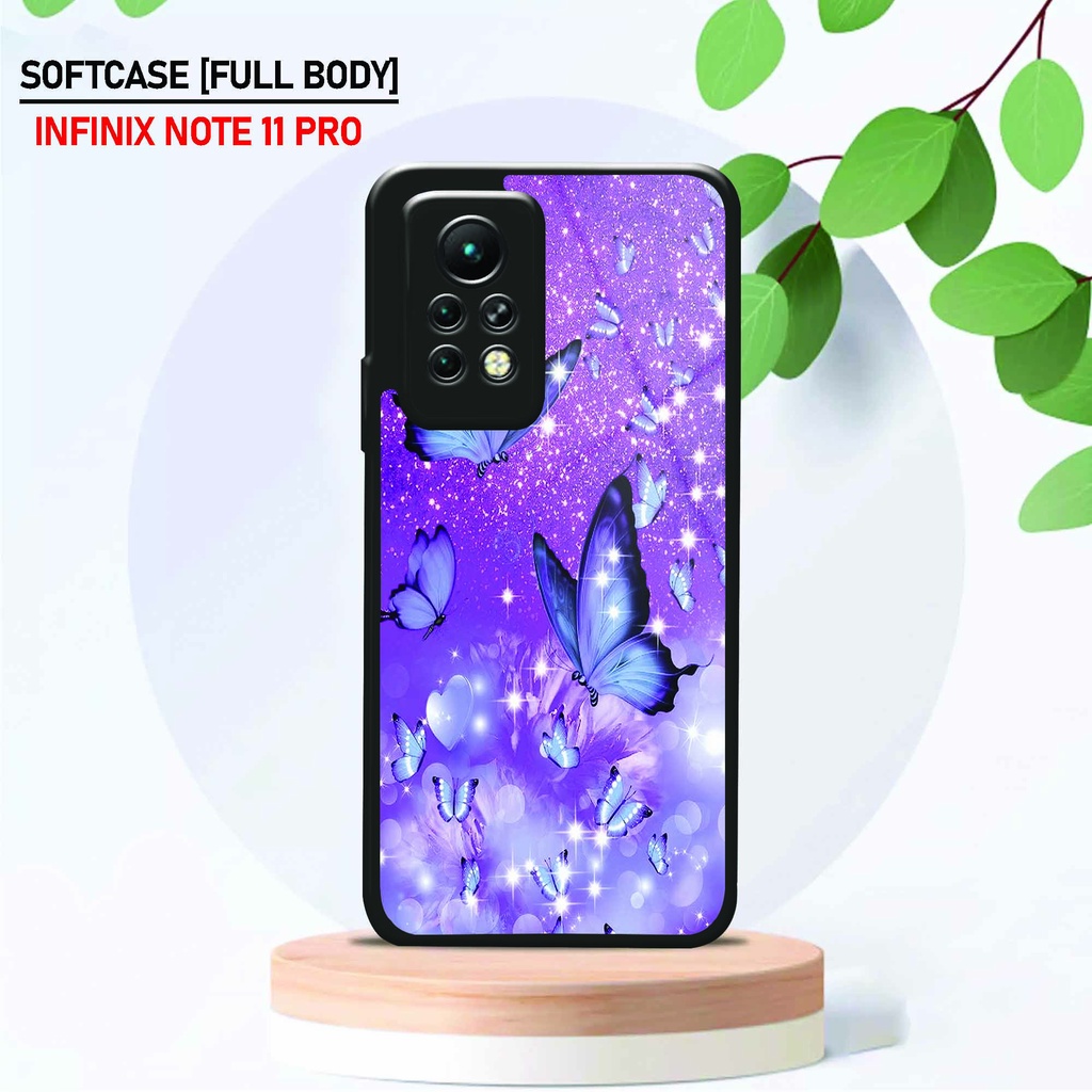 Softcase Kaca Infinix Note 11 Pro - Hardcase Glossy Infinix Note 11 Pro - Fashion [ Buterfly 1 ] - P
