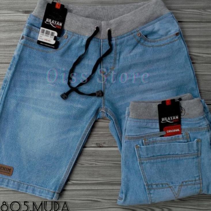 New Sale Celana Pendek Pria Rip Jeans Pinggang Kolor Distro Original