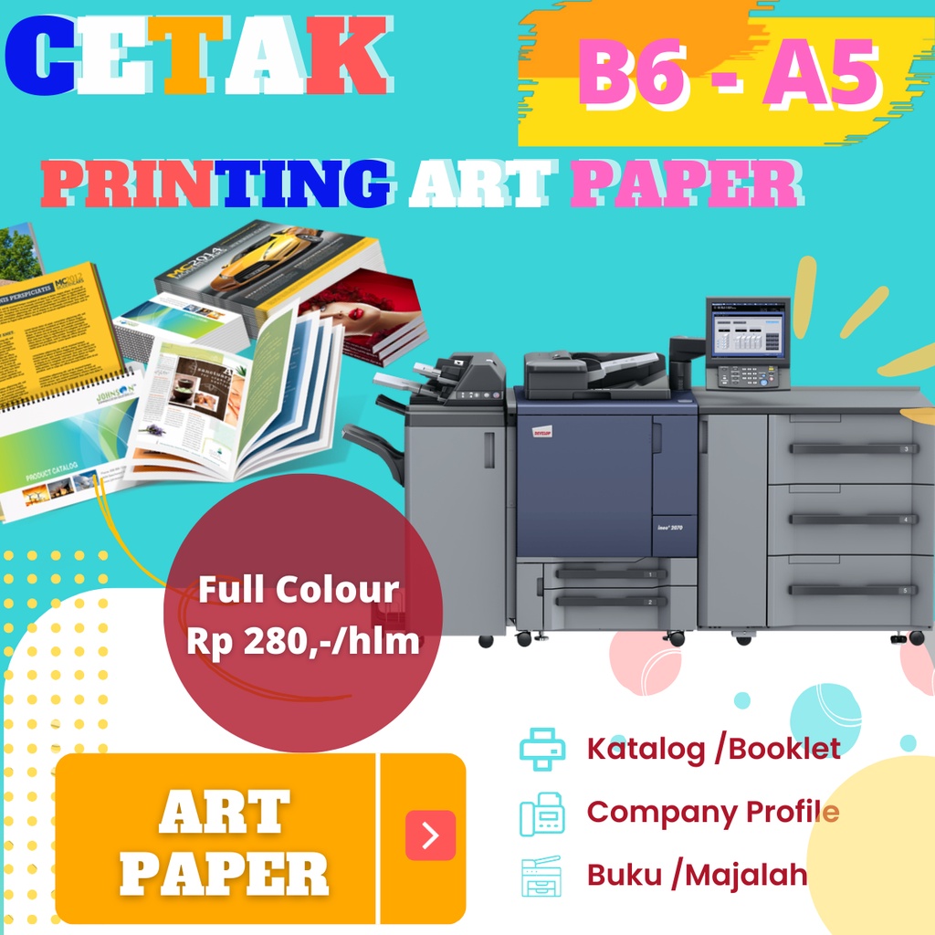 

PRINT, CETAK : Majalah, Buku Saku, Bloknote, Company Profile (ART PAPER Super Glosy 120 - 150gsm)