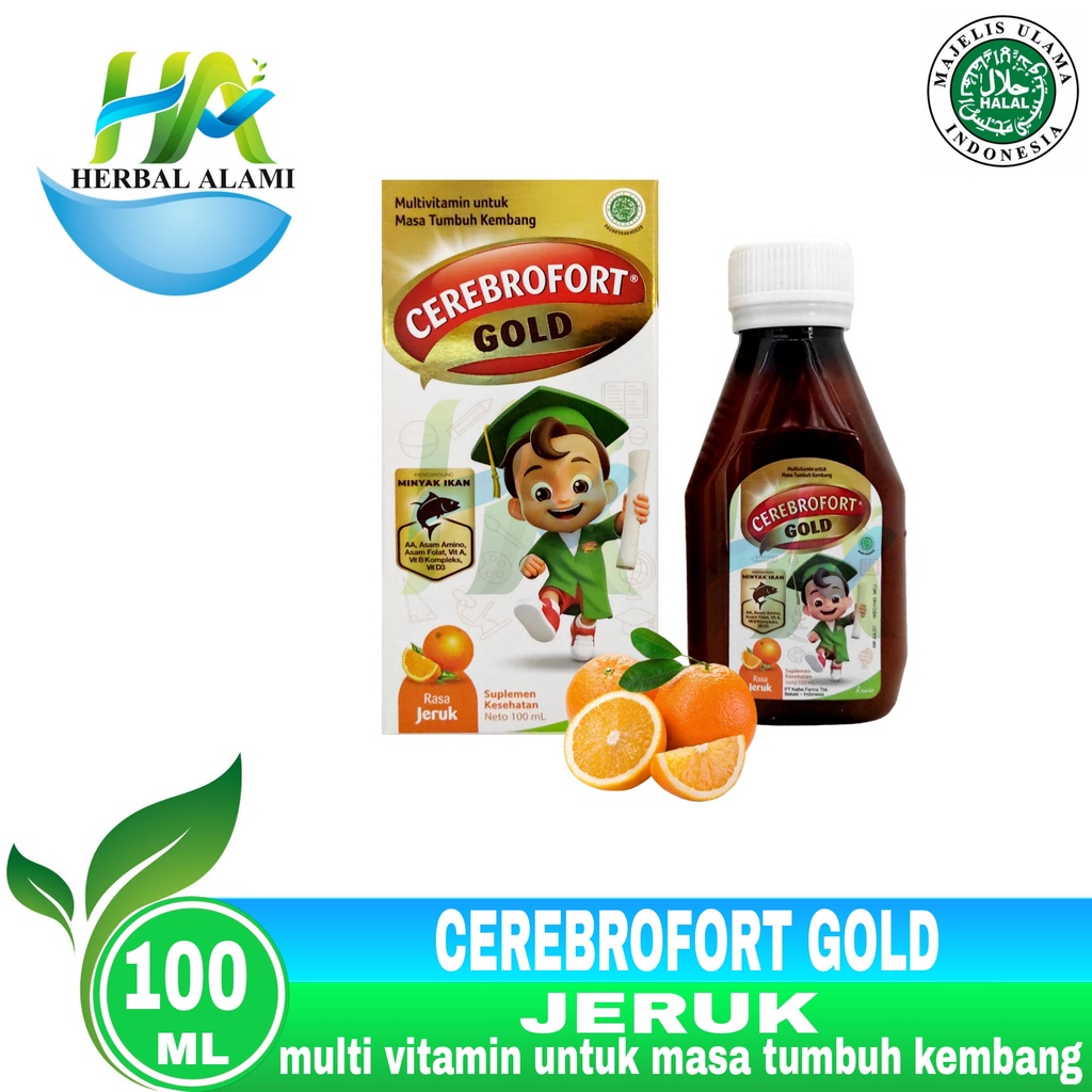 Cerebrofort Gold Rasa Jeruk 100ml - Multivitamin Anak