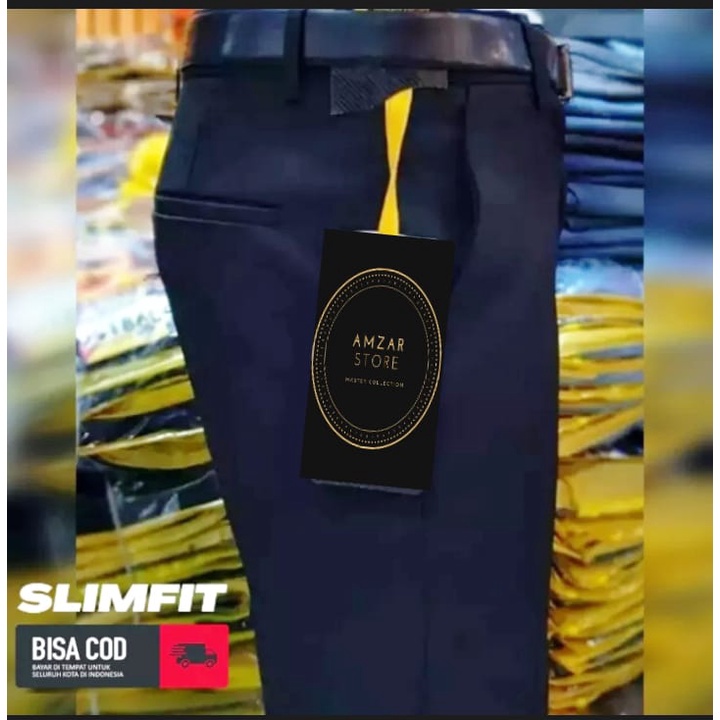 CELANA KANTOR PRIA / CELANA BAHAN DASAR / CELANA PANJANG SLIMFIT TERBARU / TERMURAH
