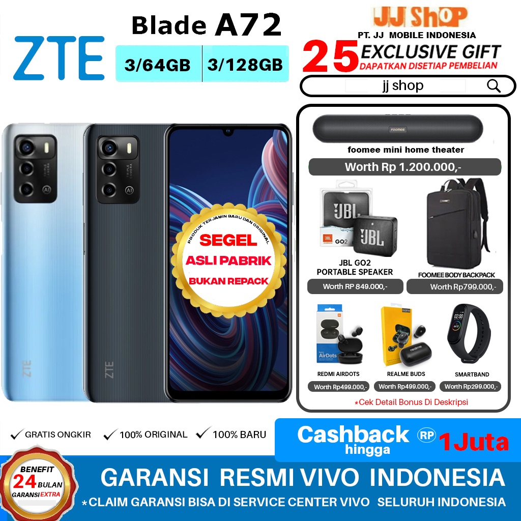 ZTE BLADE V40 VITA - ZTE BLADE A72 - ZTE BLADE A52 &amp; ADVAN G9 PRO GARANSI RESMI