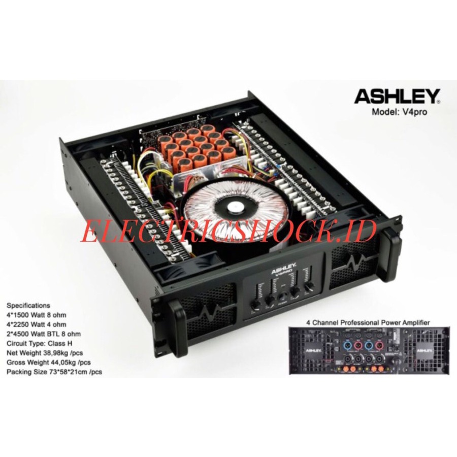 Power Amplifier Ashley V4Pro V4 Pro V 4Pro V 4 Pro Original 4 Channel
