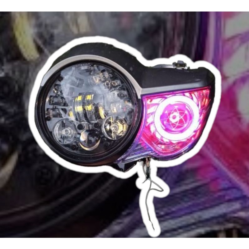 Lampu Tiger Pece Set Daymaker 16 Led 5.75inch Set Lampu Projie Saringgan Headlamp Depan Reflektor Re