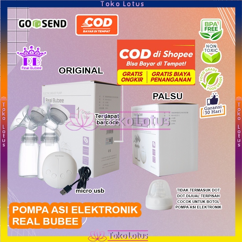 Real Bubee Double Electric Breast Pump  Pompa ASI Elektrik Ganda - Bisa ECER DOT