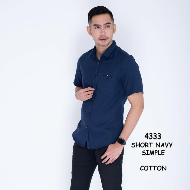 Kemeja polos lengan pendek|Kemeja Pendek Pria Slimfit