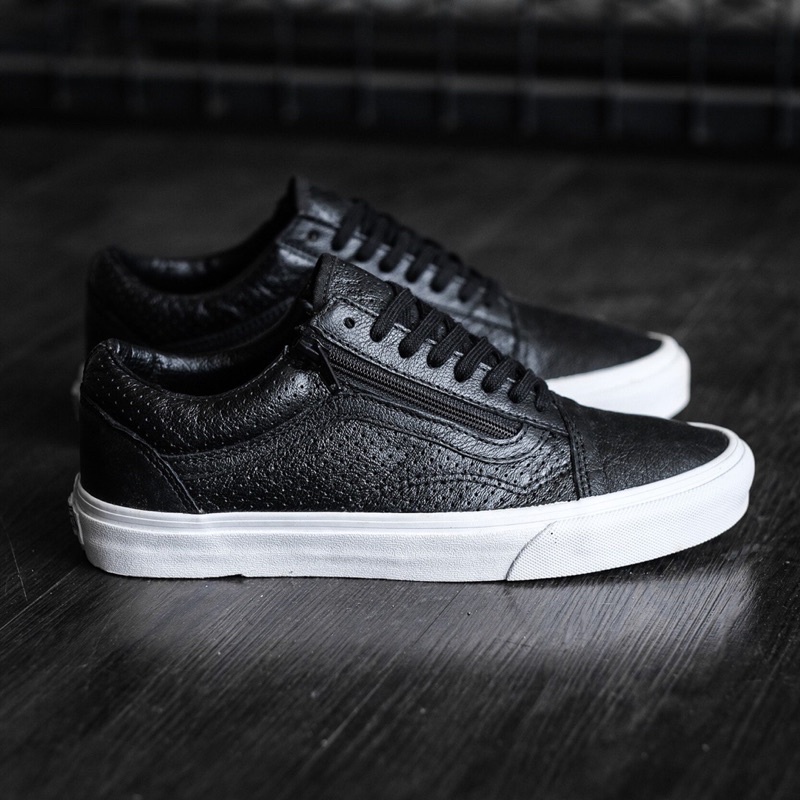 Vans Oldskool Zip Per Leather “ Black Core White “