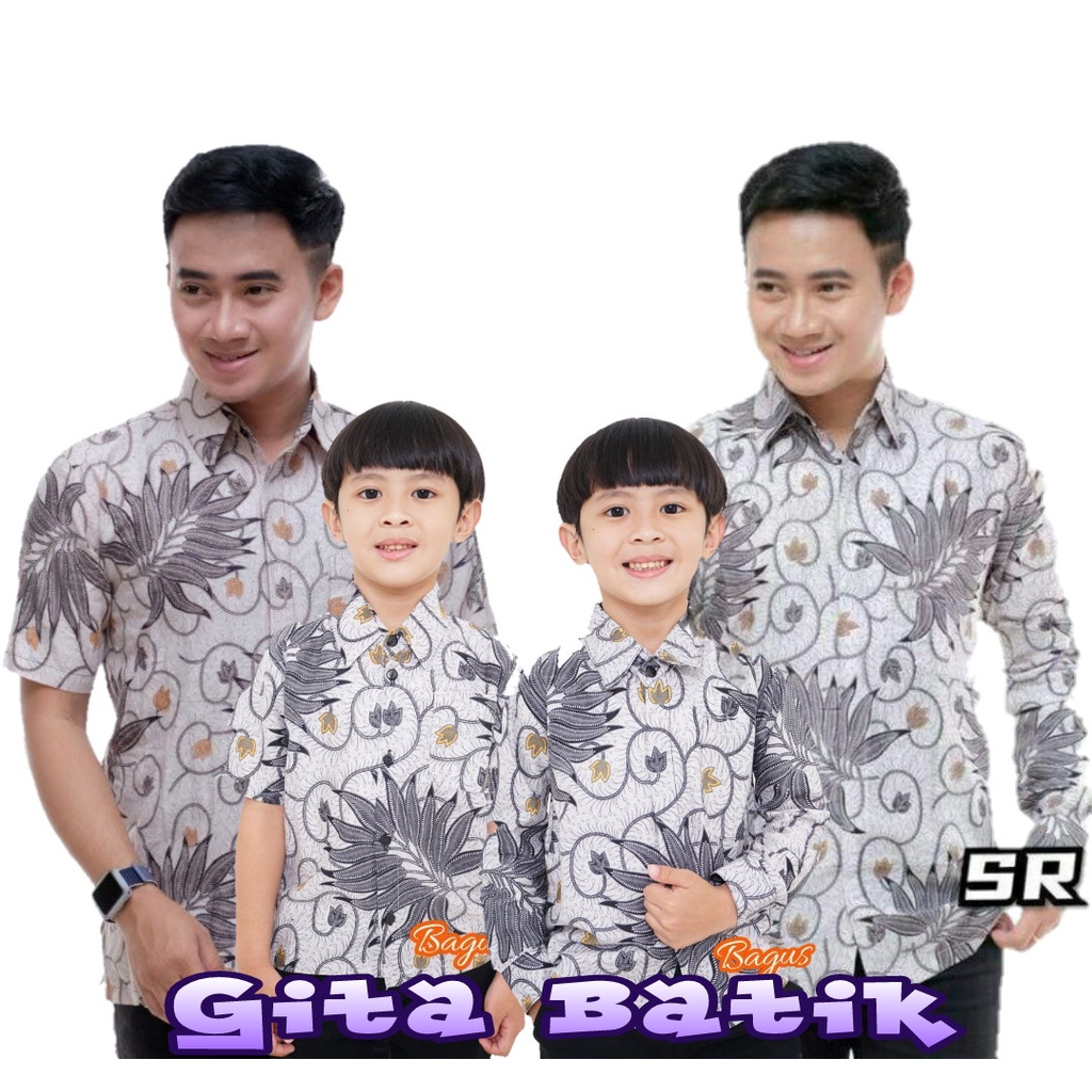 Kemeja Batik Couple Ayah dan Anak usia 1-12 tahun Baju Batik Anak