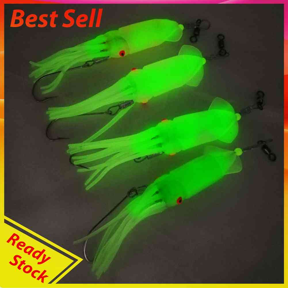 Luminous Artificial Squid Skirt Lure Fishing Bait Accessories for Saltwater