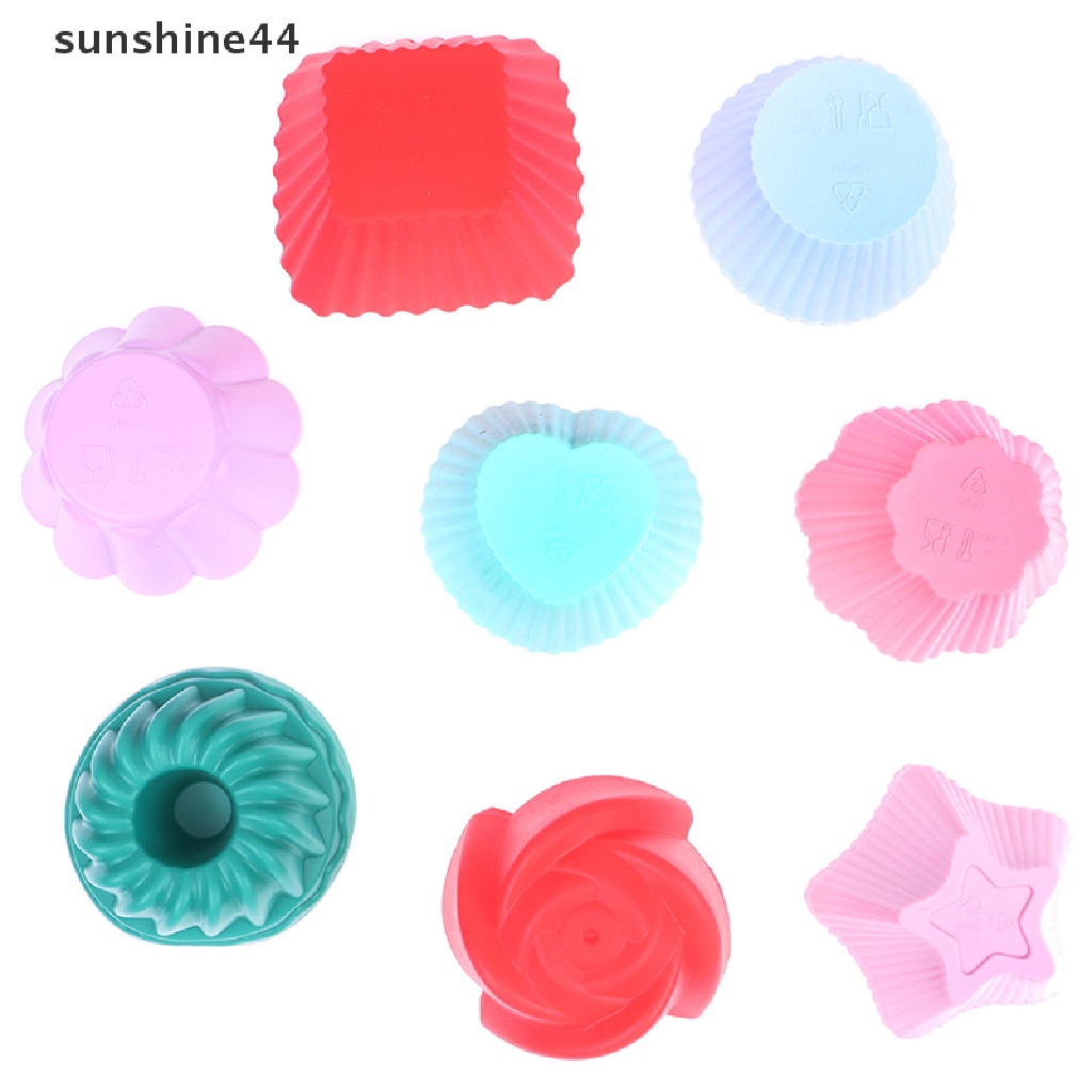 Sunshine 4pcs / Set Cetakan Kue Bentuk Bervariasi Bahan Silikon Tidak Beracun